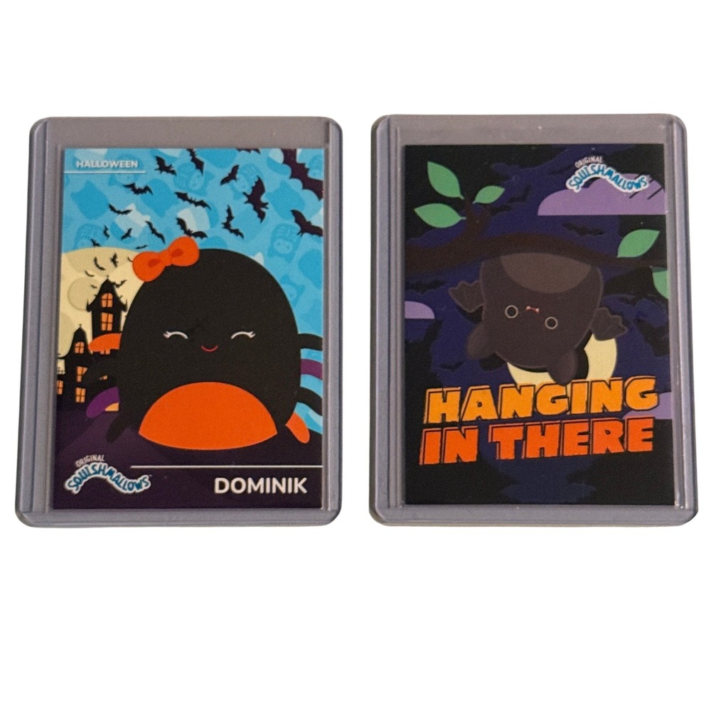 Panini Squishmallows Halloween 2025 Dominik Spider Bat Trading Cards Lot of 2